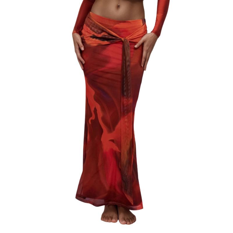 Luxeone Women’s Retro Printed Long Maxi Skirt - Image 2