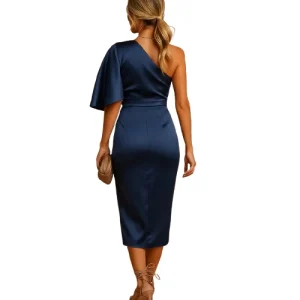 Women’s Tailored Sheath Dress back view – Minimalist Elegant Workwear Dress